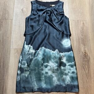 EVA FRANCO Bow Moon Cocktail Sleeveless Short dress S